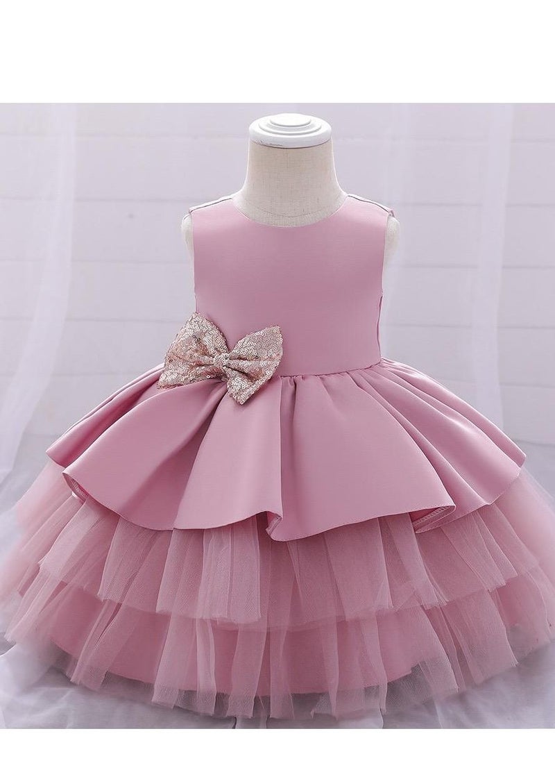 Best Gift Fashion - Girl Dress For Party Pink Color - Image 1