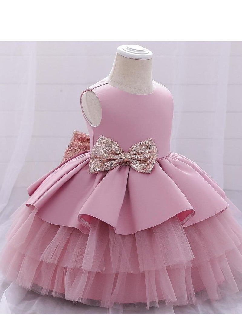 Best Gift Fashion - Girl Dress For Party Pink Color - Image 1