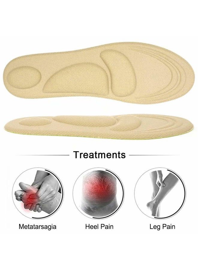 Dr.Foot Dr. Foot's Arch Support Insoles, Help Against Plantar Fasciitis, Metatarsal and Heel Pain, Diabetic Anti-Sweat Foam Comfortable Insoles for Shock Absorption (L | 7~12 US Men's, Beige) - Image 2