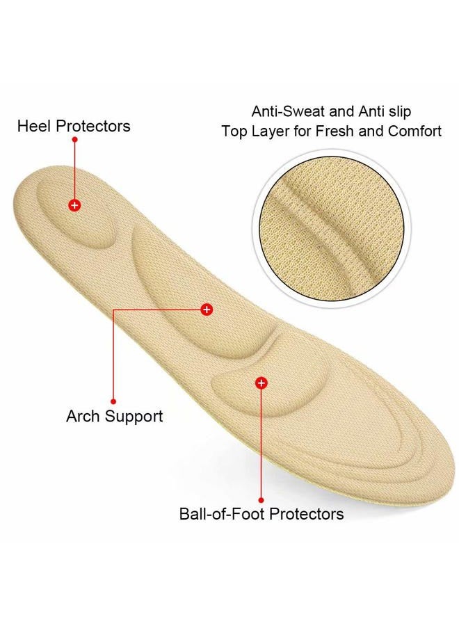 Dr.Foot Dr. Foot's Arch Support Insoles, Help Against Plantar Fasciitis, Metatarsal and Heel Pain, Diabetic Anti-Sweat Foam Comfortable Insoles for Shock Absorption (L | 7~12 US Men's, Beige) - Image 3
