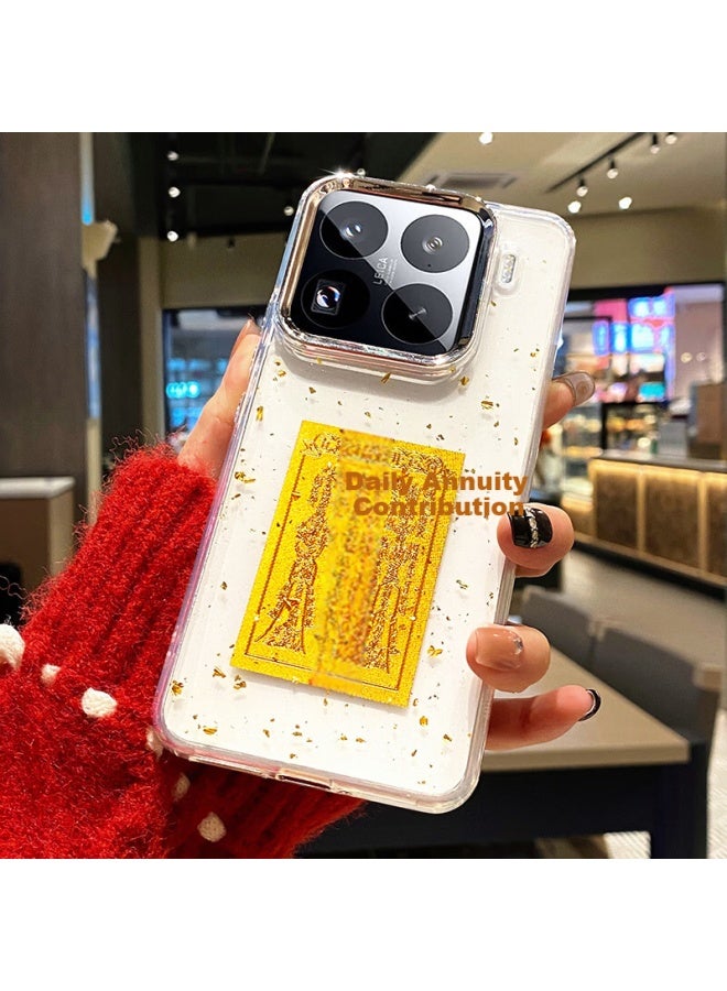 Gurrs New Year Limited Edition Xiaomi 15 Pro Case Transparent Full-cover Ultra-thin Shockproof Creative National Trend Gold Foil Design Uni