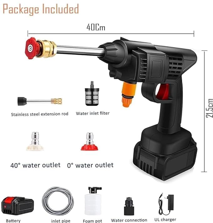 Anasis Cordless 48V Electric High Pressure Car Washer Machine Accessories Portable Power ABS Material MultiFunction 3 in 1 Nozzle 5M Pipe for Washing CarsWatering FlowersCleaning Floors pack of 1 - Image 2