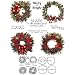 YIXUAN Merry Christmas Bells Wreath Leaves Clear Stamps and Metal Cutting Dies Set with Plastic Envelope Box for Card Making DIY Xmas Scrapbooking Supplies Silicone Stamp Knife Mold for Albums Crafts - Image 2