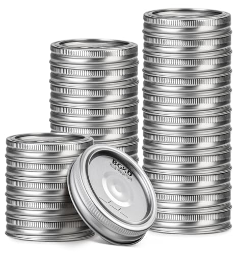 BGKD 48Pcs RustProof Wide Mouth Mason Jar Lids and Rings Canning Lids with Bands Wide Mouth for Ball or Kerr Large Mouth Mason Jars lid - Image 1