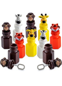 Bulk Animal Bubbles (Pack Of 24) Safari Party Favors, Mini Bubble Wand Bottles And Assorted Jungle Zoo Characters, Baby Showers, Themed Birthday Party Favors, Goody Bag Toys For Kids