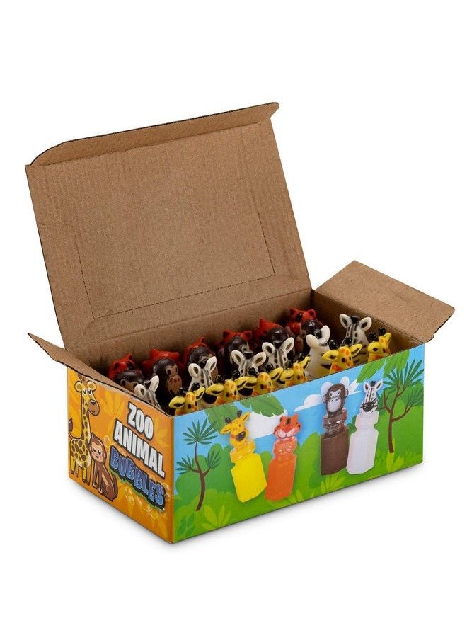 Generic - Bulk Animal Bubbles (Pack Of 24) Safari Party Favors, Mini Bubble Wand Bottles And Assorted Jungle Zoo Characters, Baby Showers, Themed Birthday Party Favors, Goody Bag Toys For Kids - Image 1