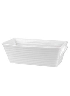 Portmeirion Sophie Conran White Rectangular Baker | Bread Loaf Pan For Baking | 11 X 5.25 Inch | Made From Fine Porcelain | Dishwasher And Microwave Safe  - Image 1