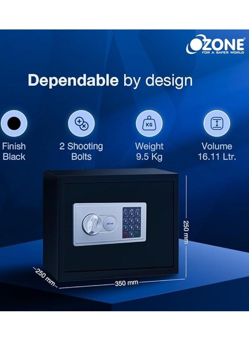 أوزون OES BAS I5 SAFE 7.9 لتر | آمنة مدمجة رقمية ومناسبة لخزانة الملابس | نظام القفل الإلكتروني | الوصول إلى رمز PIN للمستخدم | بواسطة الأوزون الهند - Image 1