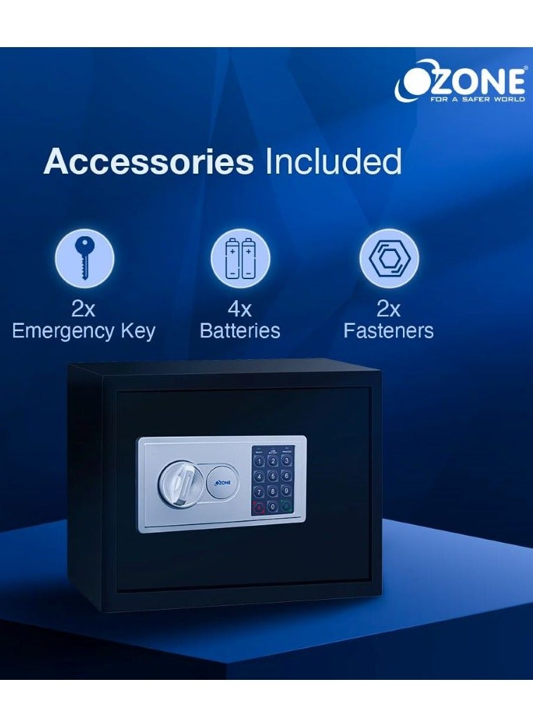 أوزون OES BAS I5 SAFE 7.9 لتر | آمنة مدمجة رقمية ومناسبة لخزانة الملابس | نظام القفل الإلكتروني | الوصول إلى رمز PIN للمستخدم | بواسطة الأوزون الهند - Image 4
