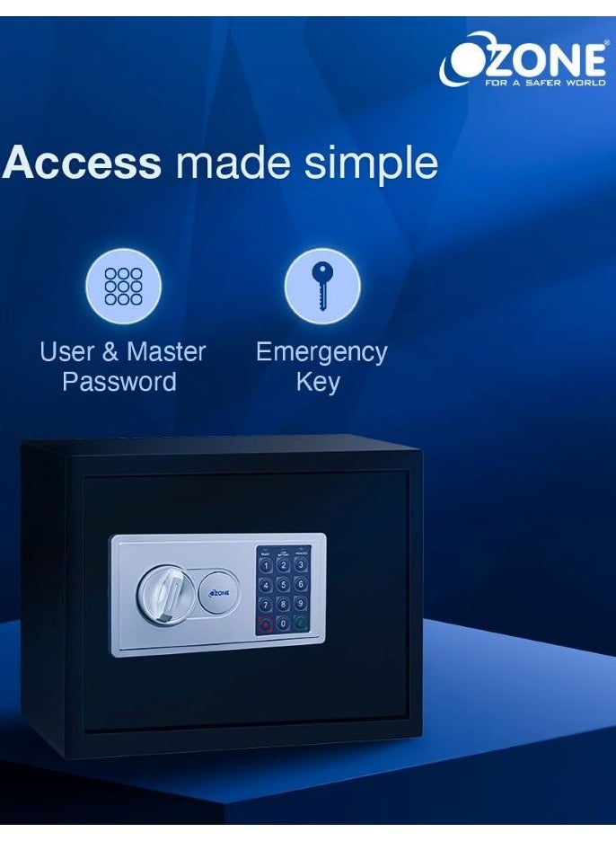 أوزون OES BAS I5 SAFE 7.9 لتر | آمنة مدمجة رقمية ومناسبة لخزانة الملابس | نظام القفل الإلكتروني | الوصول إلى رمز PIN للمستخدم | بواسطة الأوزون الهند - Image 5