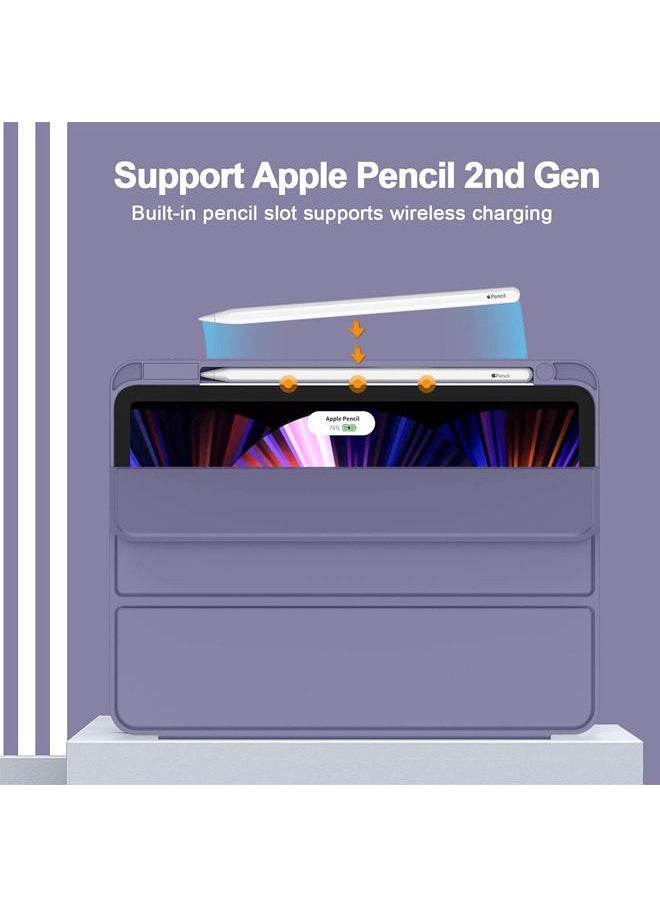 Rock Pow - New iPad Pro 12.9 Inch Case 2022, 2021, 2020 6th, 5th, 4th Gen With Pencil Holder Smart iPad Case Support Touch ID and Auto Wake Sleep with Auto 2nd Gen Pencil Charging - Image 1