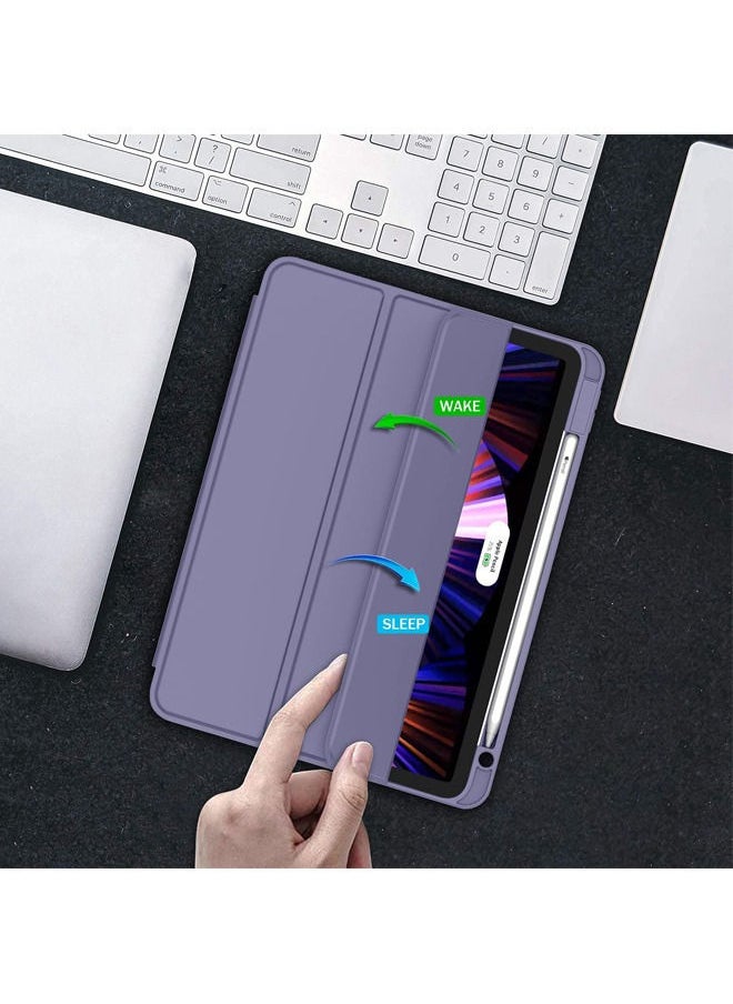 Rock Pow - New iPad Pro 12.9 Inch Case 2022, 2021, 2020 6th, 5th, 4th Gen With Pencil Holder Smart iPad Case Support Touch ID and Auto Wake Sleep with Auto 2nd Gen Pencil Charging - Image 1