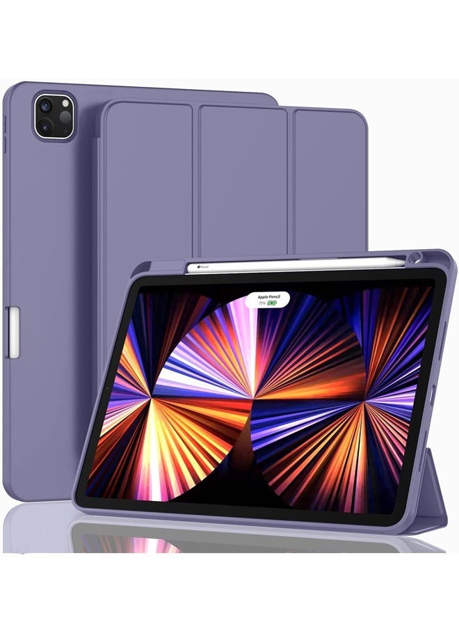 Rock Pow - New iPad Pro 12.9 Inch Case 2022, 2021, 2020 6th, 5th, 4th Gen With Pencil Holder Smart iPad Case Support Touch ID and Auto Wake Sleep with Auto 2nd Gen Pencil Charging - Image 1
