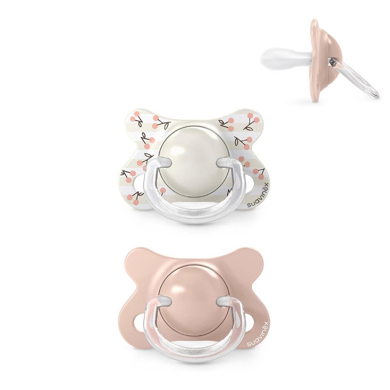 Suavinex, Pack of 2 Baby Pacifiers Newborn and Small, Special Size Mini -2/2 Months, SX Pro Symmetrical and Flexible Silicone Physiological Teat, Respects Oral Development, Birdies Pink - Image 1