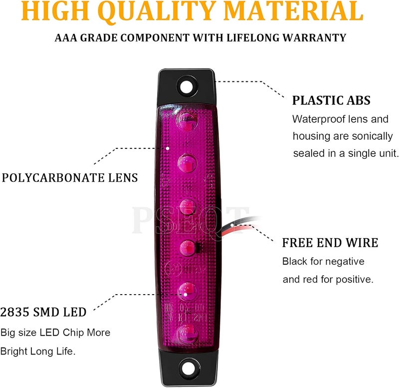 PSEQT 10Pcs LED Rock Strip Lights Car Exterior Underglow Wheel Fender Well Lighting Kits Waterproof for Golf Cart Wrangler Offroad Truck RV UTV ATV Snowmobile (Purple) Matte anti slip finish - Image 5