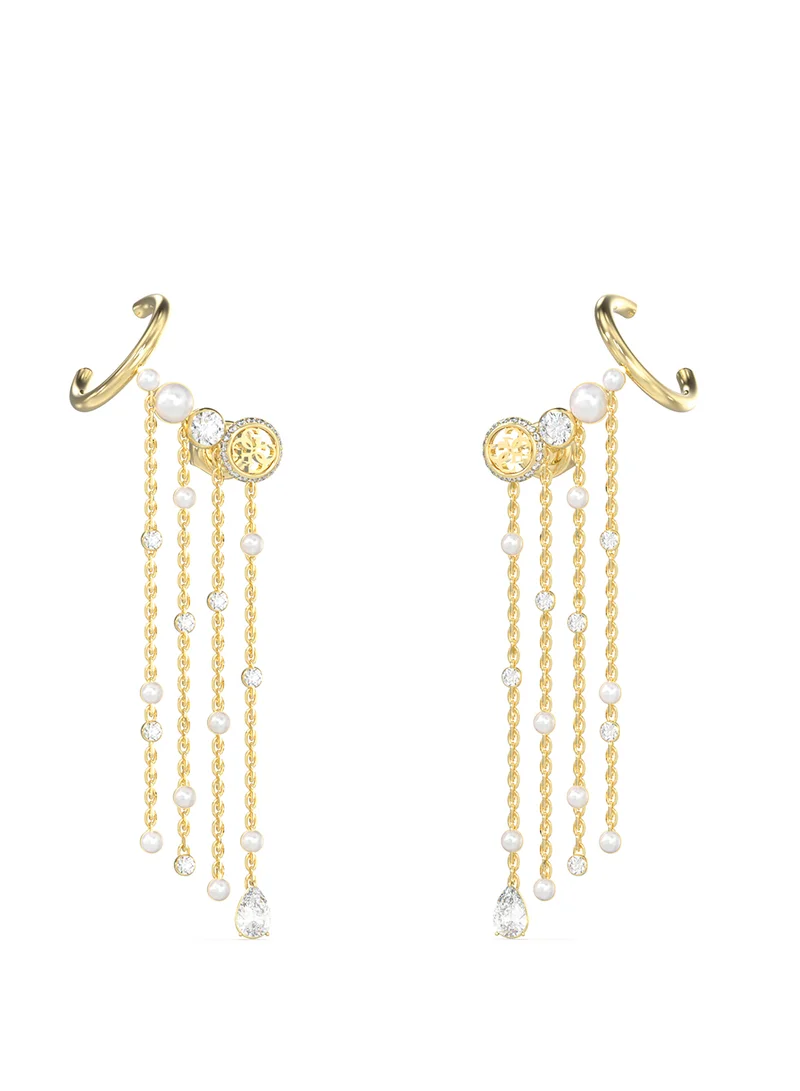 GUESS Tiny Pearly Logo Earrings