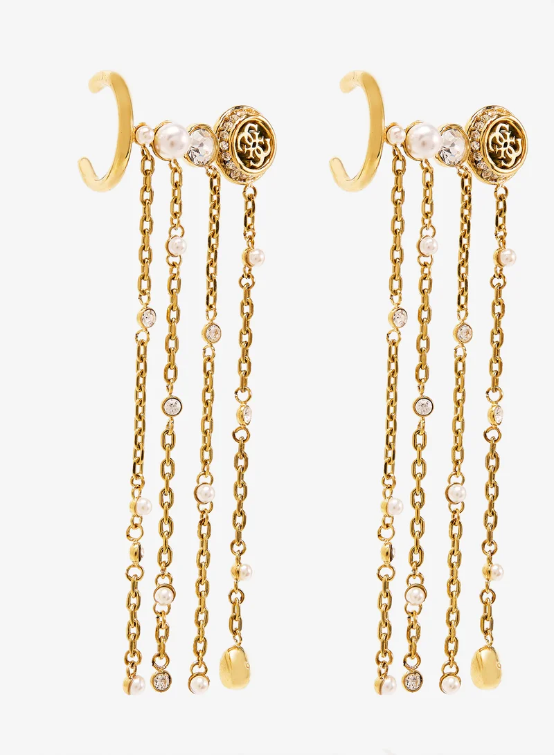 GUESS Tiny Pearly Logo Earrings
