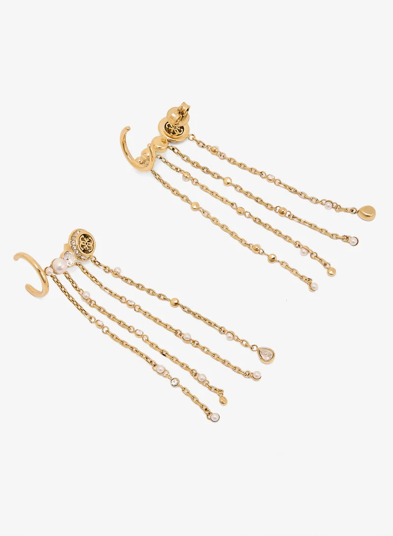 GUESS Tiny Pearly Logo Earrings