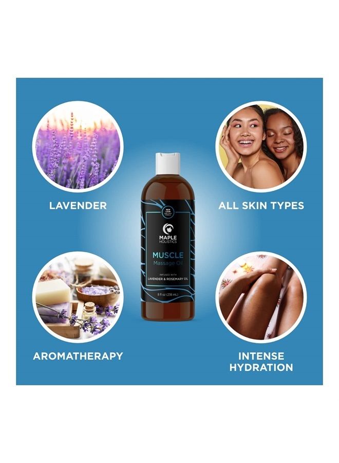 Maple Holistics Relaxing Massage Oil for Massage Therapy - Sore Muscle Oil Massage Oil with Lavender and Rosemary Oils for Muscle Relief - Full Body Warming Massage Oil for Sore Muscles for Pro or Home Use (8oz) - Image 3