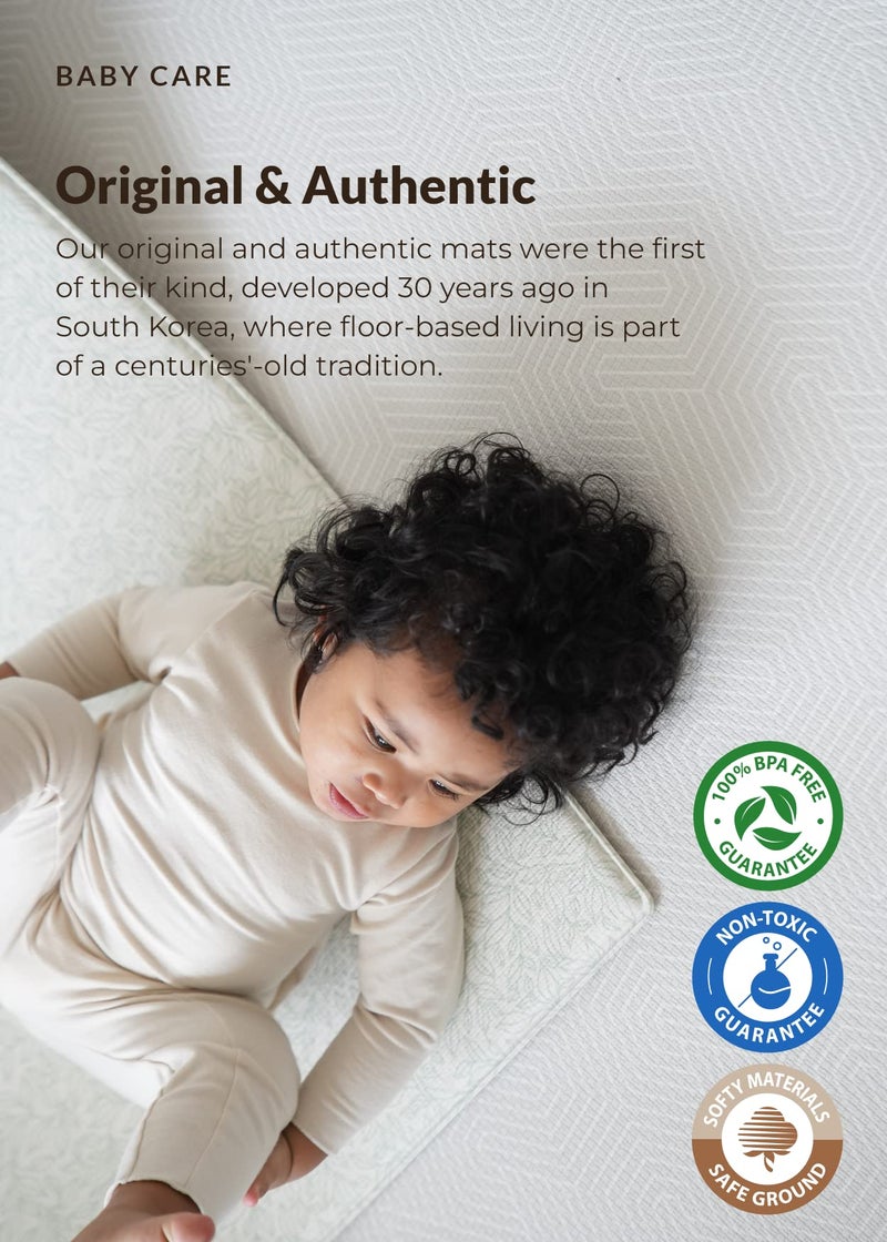 Baby Care Play Mat (Medium, Hygge - Twig & Maze) 73â€™â€™ x 49â€™â€™ Original One-Piece Reversible Rollable Waterproof Play Mat for Infants, Babies, Toddler, and Kids - Image 2