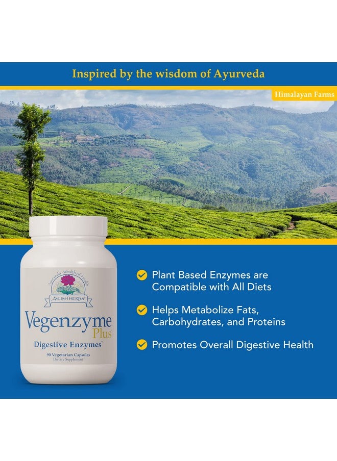 Ayush Herbs - Vegenzyme Plus Vegetarian Digestive Enzyme Supplements For Digestive Support Digestive Enzymes For Women And Men - Image 1