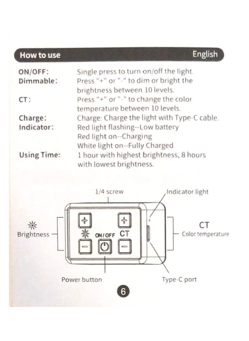 KASTWAVE Portable LED Camera Lights, Mini Rechargeable 900mAh Fill Light, Dimmable Selfie Photography Lighting for Camera Tripod Phone - Image 5