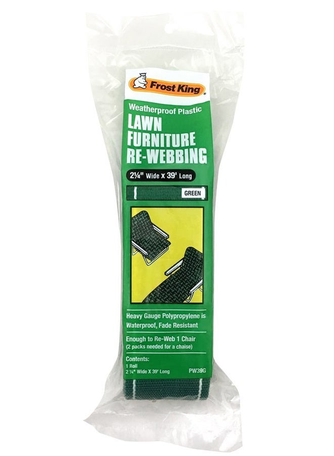 Frost King 2-1/4 x 39, Green PW39G Polypropylene Lawn Furniture Re-Webbing, 2-1/4in Wide x 39ft Long - Image 5