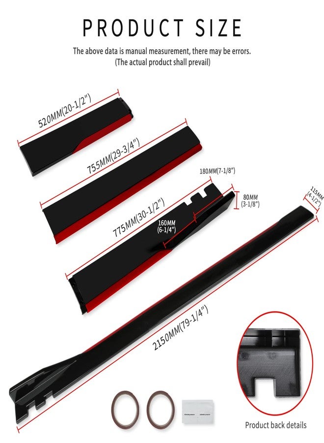 JMTBNO Universal 2M/78.7inch Car Side Skirt Extension Splitter fit，Side Skirts Rocker Panels Side Trim Spoiler Extension Lip Bottom Line，Side Skirt Rocker Panel Lip Splitter Diffuser (URCQPQP045-051) - Image 5