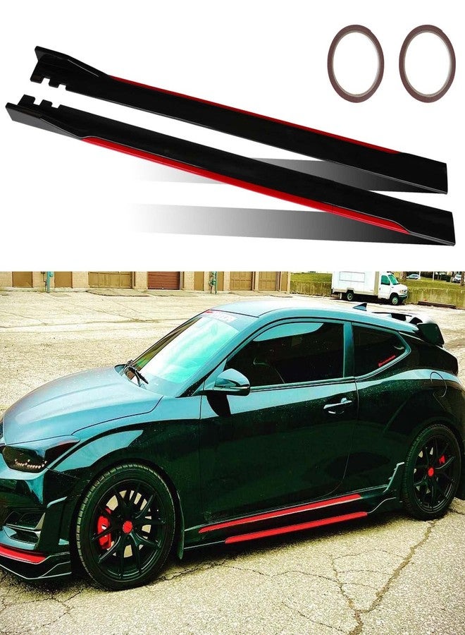 JMTBNO Universal 2M/78.7inch Car Side Skirt Extension Splitter fit，Side Skirts Rocker Panels Side Trim Spoiler Extension Lip Bottom Line，Side Skirt Rocker Panel Lip Splitter Diffuser (URCQPQP045-051) - Image 1
