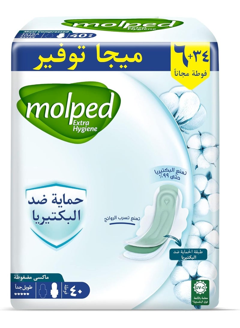 Molped Extra Hygiene - Family Pack - Extra Long - 40 Pads Package design may vary - Image 1