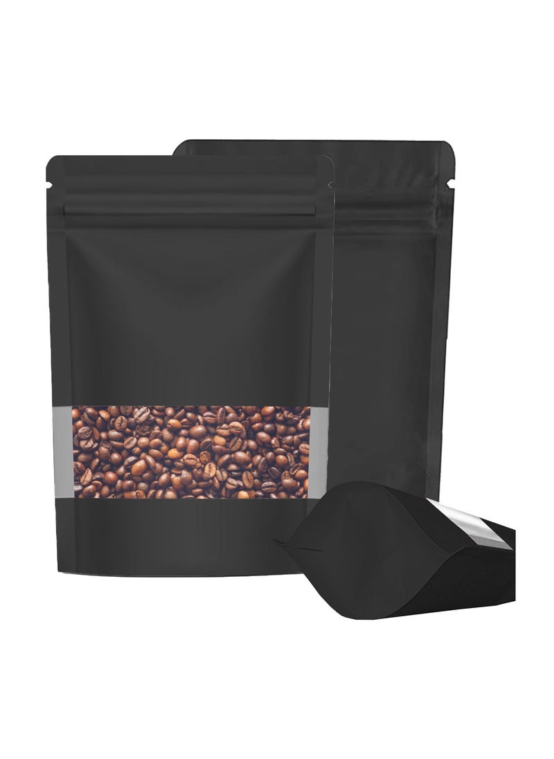 SKY FLEXI PACK SKY FLEXI PACK Ziplock Matte Finish Polyester Pouch 16 x 235cm Black Pack of 10 Airtight Reusable Waterproof Stand Up MultiPurpose Storage Bags with Transparent Window Capacity 500gm  - Image 1