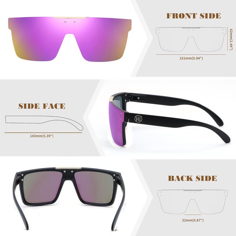 FEISEDY Men Women Sunglasses Polarized Oversized Square Vintage Cycling Running Fishing Golf Hiking Sports Sun Glasses B2990 - Image 3