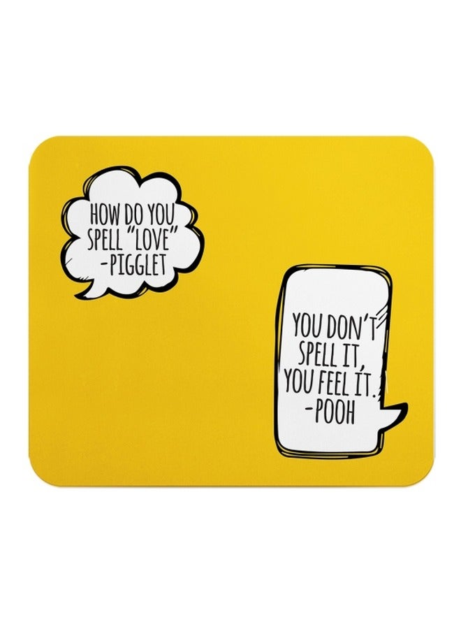 LIT Pigglet And Pooh Quote Printed Mousepad - Image 1
