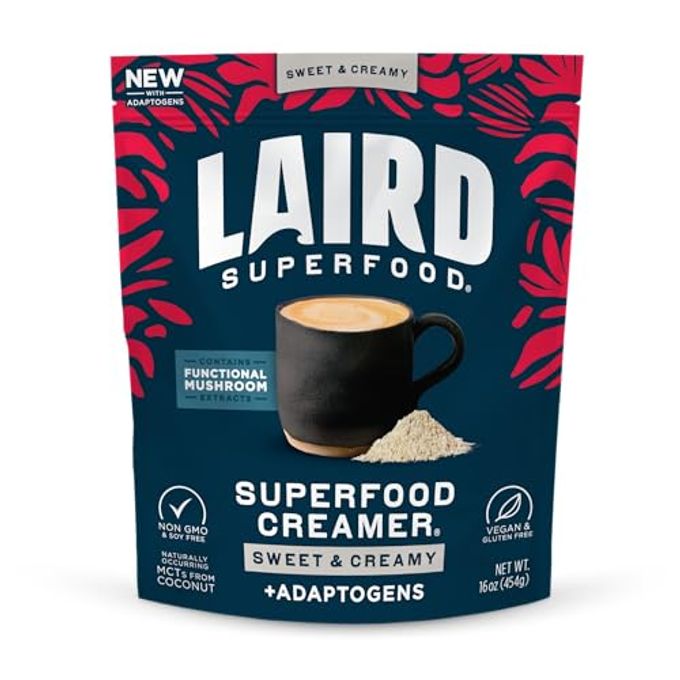 Laird Superfood Non-Dairy Coconut Powder Creamer Sweet & Creamy + Adaptogens Superfood Creamer with Functional Mushrooms Non-GMO, Vegan, 16 oz. Bag, Pack of 1 - Image 5