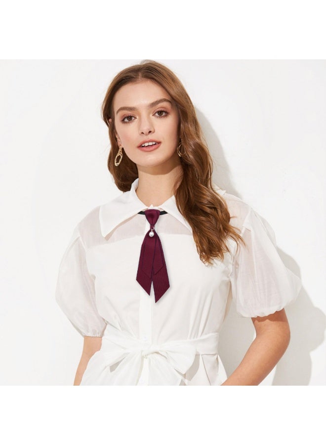 SUNSAR Bow Tie for Women, Adjustable Womens Tie Girls Uniform Ties Pre Tied Womens Necktie with Artificial Pearl - Image 5