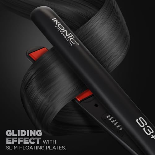 Ikonic S3+ Hair Straightener, Black & Red, Professional Ceramic Floating Plates, Adjustable Temparature Control, Instant Heat Up and Easy to Use - Image 3