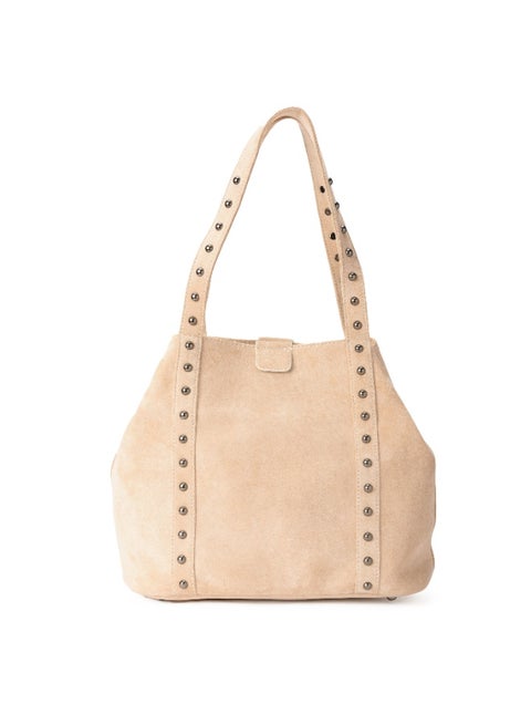 Beige Stud Handbag