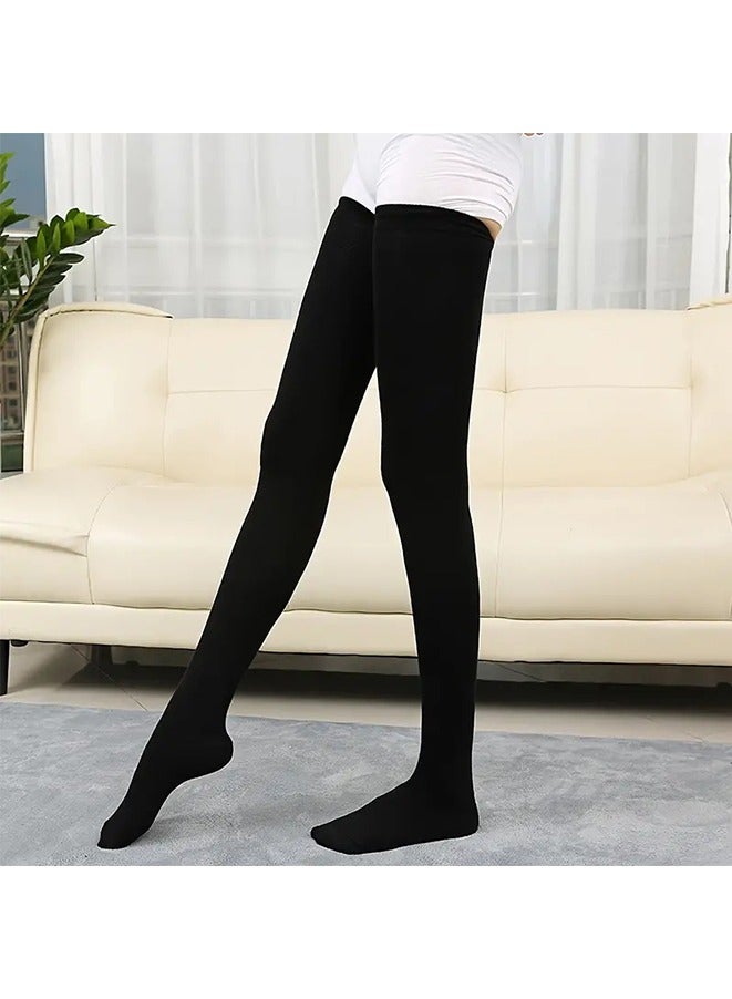 Solid Over Knee High Socks, Comfy Extra Long Thigh High Socks, Women's Stockings and Hosiery(pure cotton)  - Image 3