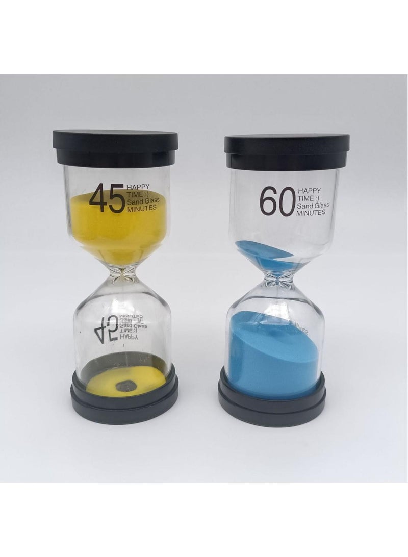 Y&D 6PCS Mini Black Cover Timer Hourglass Ornaments Advanced Sense Creative Simple Time Glass Hourglass Drift Sand Ornaments-3 5 10 15 20 30 Minutes - Image 2