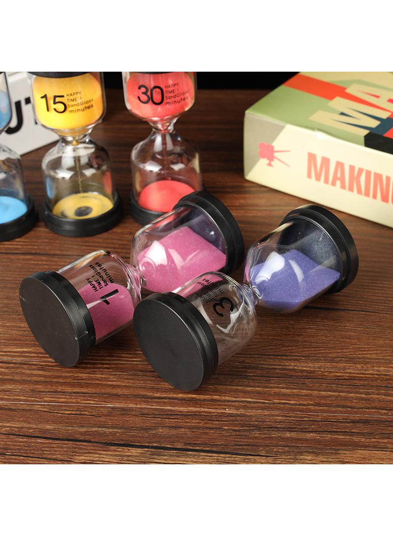 Y&D 6PCS Mini Black Cover Timer Hourglass Ornaments Advanced Sense Creative Simple Time Glass Hourglass Drift Sand Ornaments-3 5 10 15 20 30 Minutes - Image 3