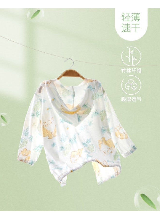 Doxiluka Newborn Bamboo Cotton Sun Protection Jacket, Summer Thin Baby Hooded Top, Breathable Cartoon Outerwear For Infants - Image 1