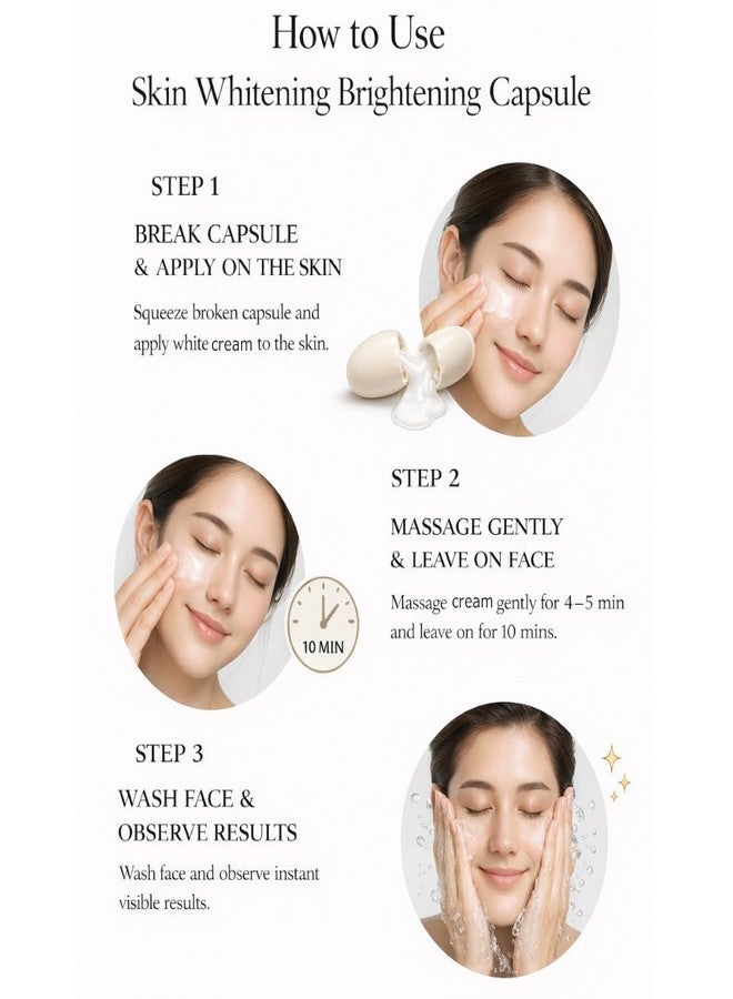 FIRSTZON Korean Skin Whitening & Brightening Glow Moisturizing Cream Capsules | Hydrating Facial Essence | 90 Capsules for Radiant, Smooth & Glowing Skin | For Men & Women - Image 3