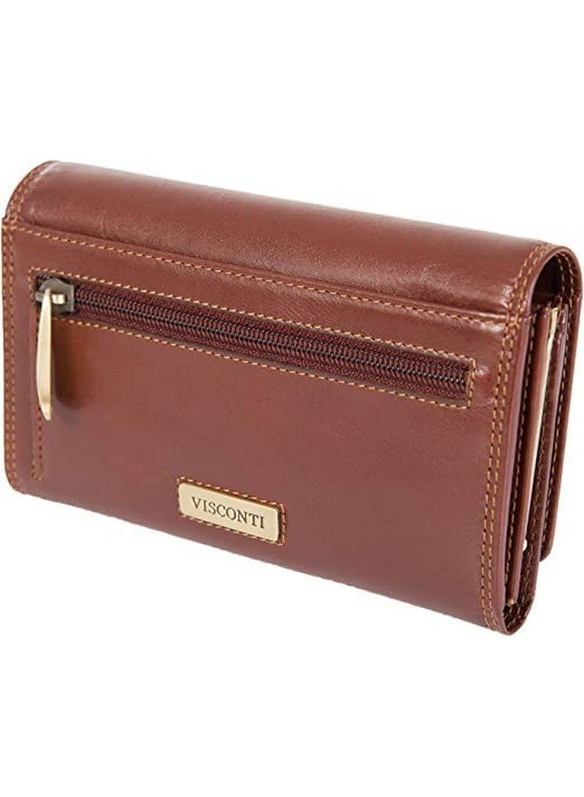 Visconti Women'S Monza Leather Purse # Mz12 Brown - Image 4