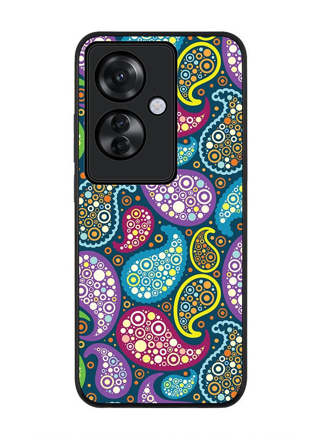 Stylizedd Rugged Black edge case for Oppo Reno11 F / Oppo F25 Pro 5G, Slim fit Soft Case Flexible Rubber Edges Anti Drop TPU Gel Thin Cover -  Indian Summer - Image 1