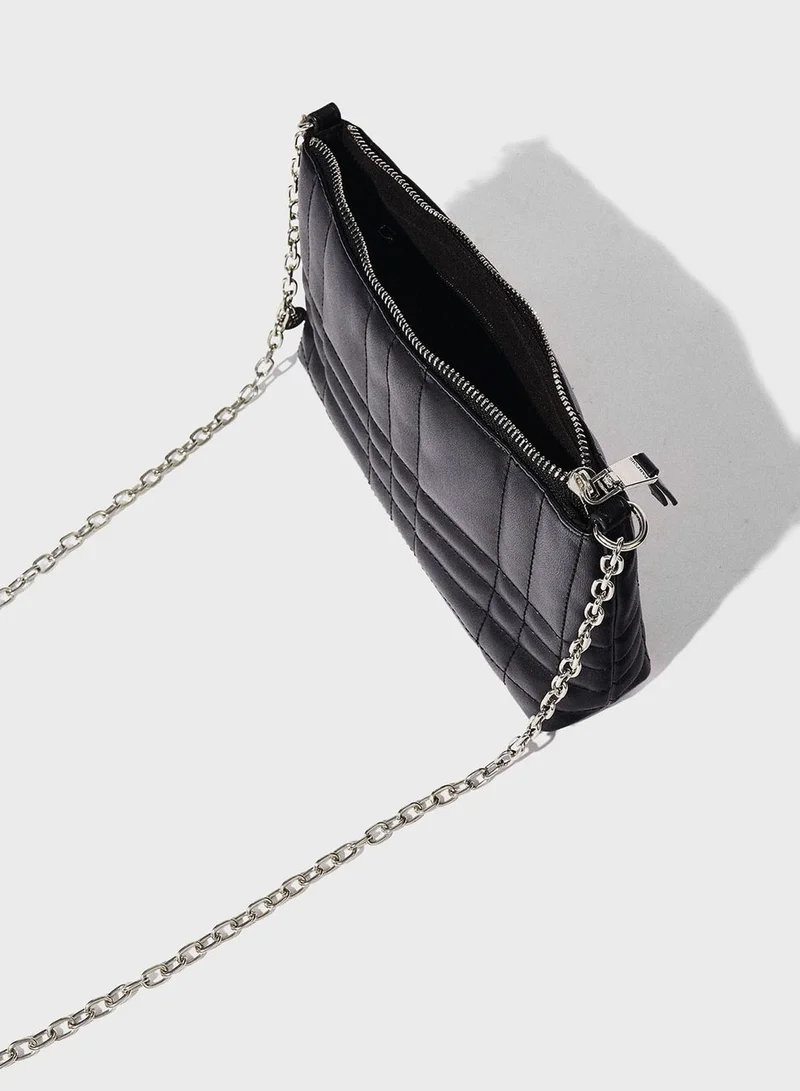PARFOIS Quilted Chain Detailed Crossbody