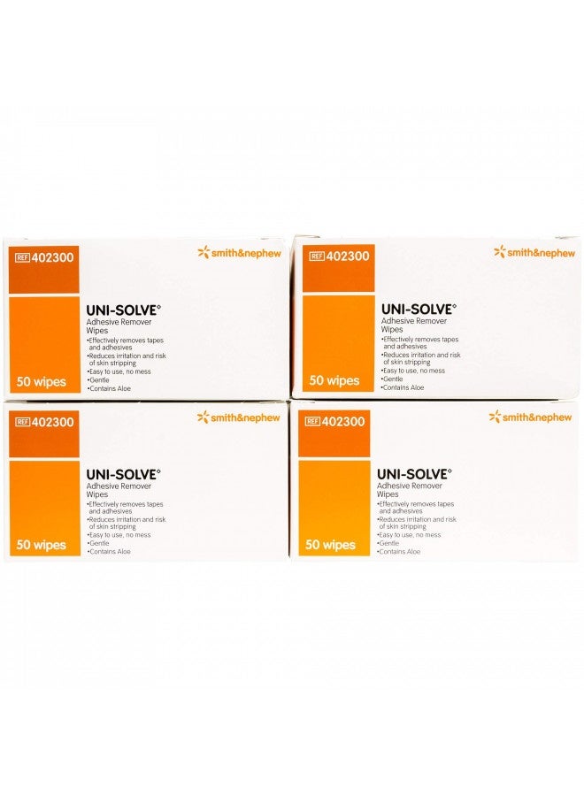 Generic Uni-Solve Adhesive Remov Wipes 50 Count 4Pack 