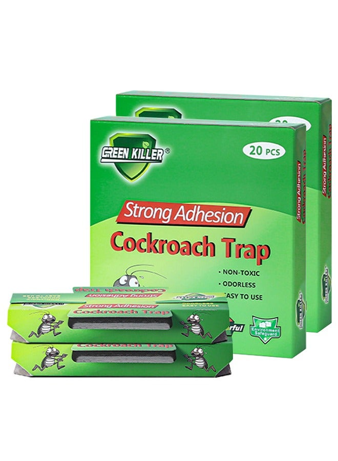 green killer 40 مصيدة صراصير قاتلة، حشرات زاحفة، حشرات عنكبوتية، صراصير، نمل، فخاخ طُعم، فخاخ للقضاء على الآفات الداخلية، فخاخ لاصقة للصراصير المنزلية، فخاخ صراصير، موتيل صراصير، لمرآب المنزل، مكافحة آفات آمنة للحيوانات الأليفة  - Image 1