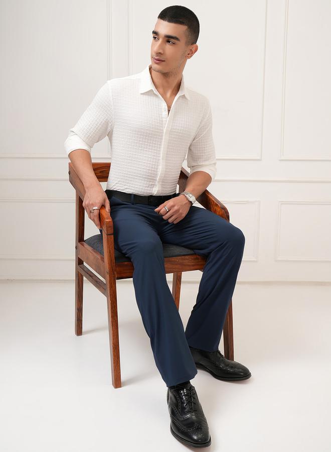 HIGHLANDER Textured Regular Fit Collared Shirt - Image 2