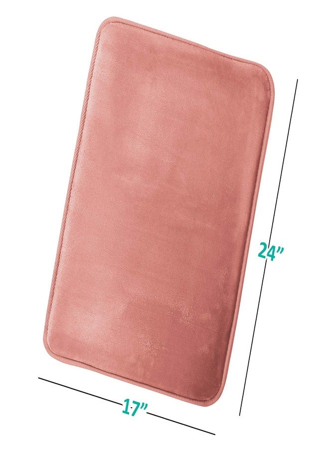 Clara Clark Memory Foam Bath Mat Ultra Soft, Non Slip, and Cozy, Bathroom Rug, Misty Rose, 17 x 24, - Image 3
