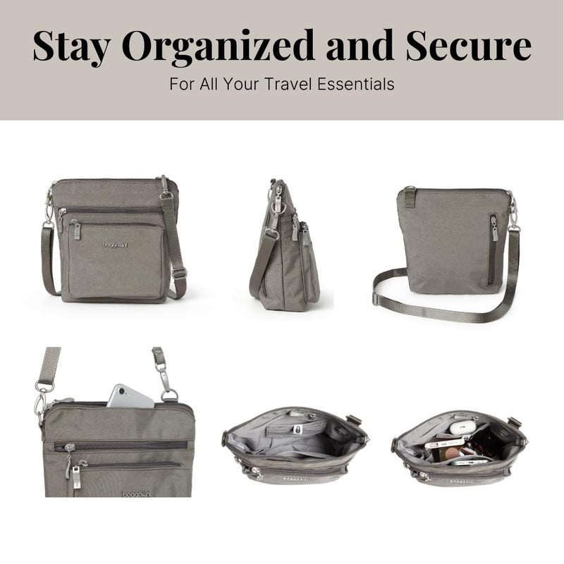 Baggallini Women's Modern Pocket Crossbody, Sterling Shimmer - Image 5